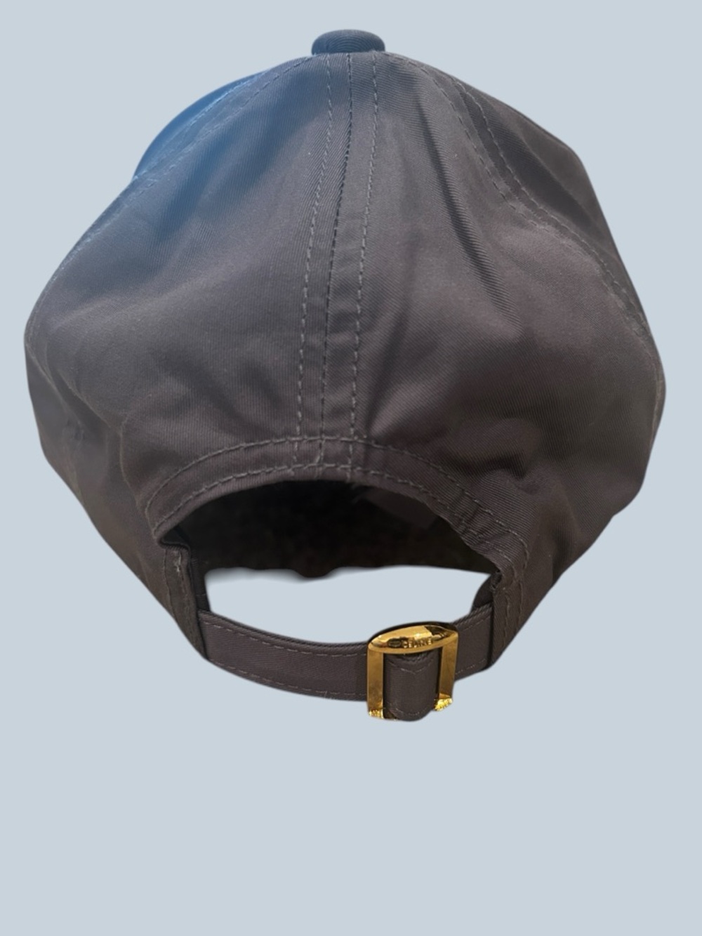 Celine Blue Grey Logo Baseball Cap with Gold Buckle - Picture 3 of 4